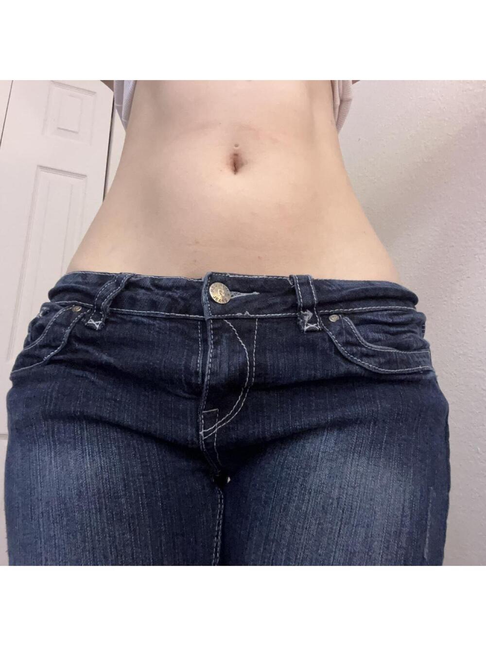 low rise flare jeans